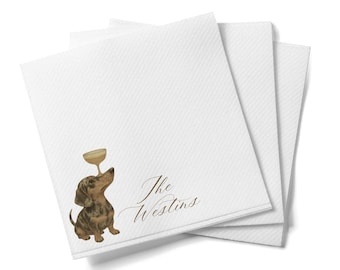 Personalized Cocktail Napkins, Custom Printed Napkins, Wedding Reception Drink Napkins, Cocktail Napkins, Dog Napkin, Pet Balancing cocktail