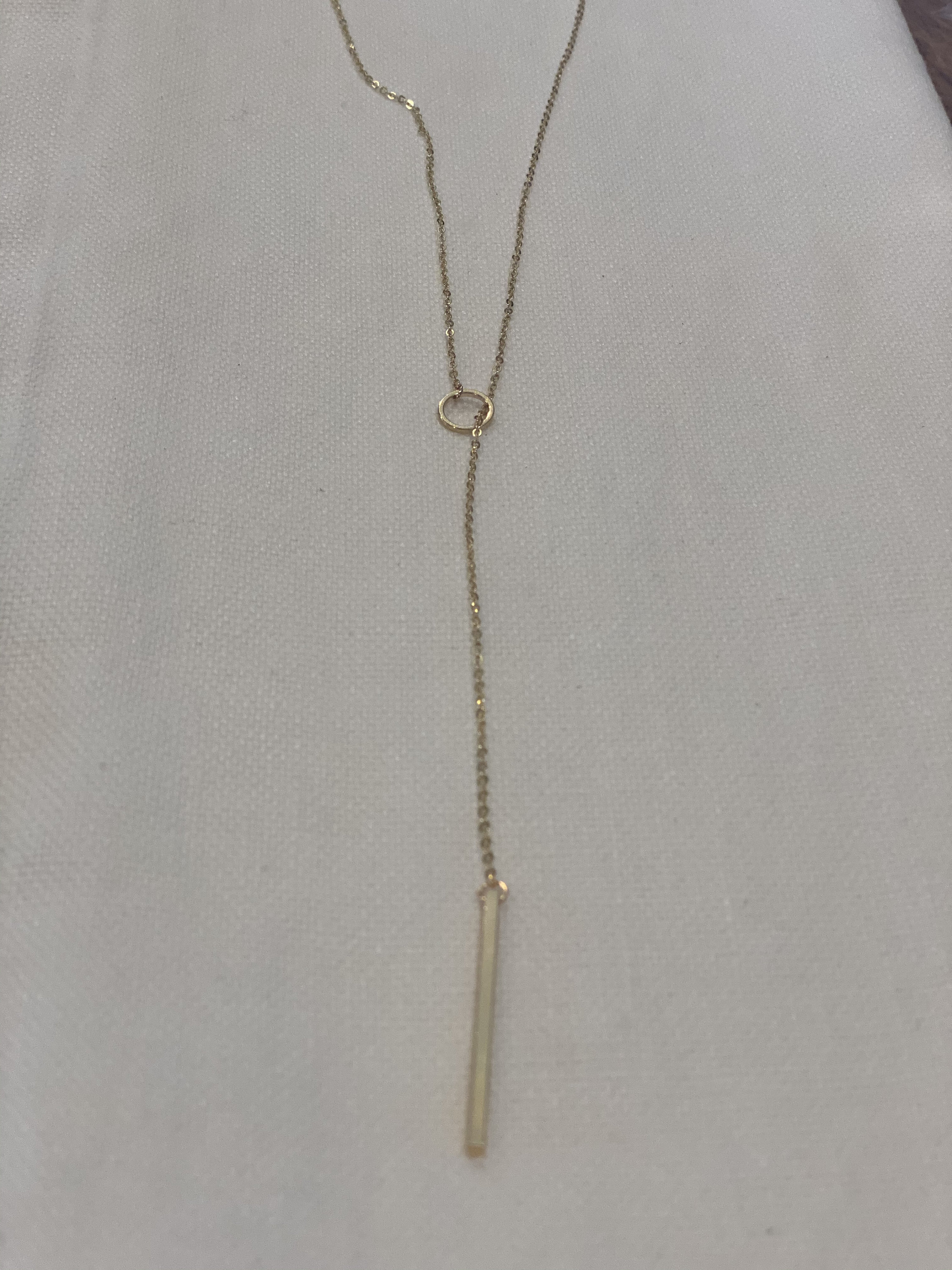 Gold Bar Pull Through Necklace Perfect for Layering Vertical Etsy