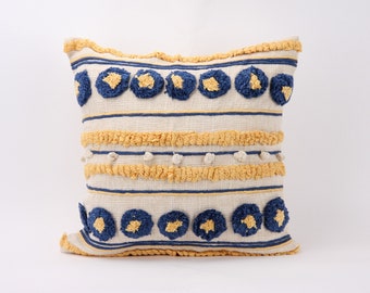 yellow blue throw pillows