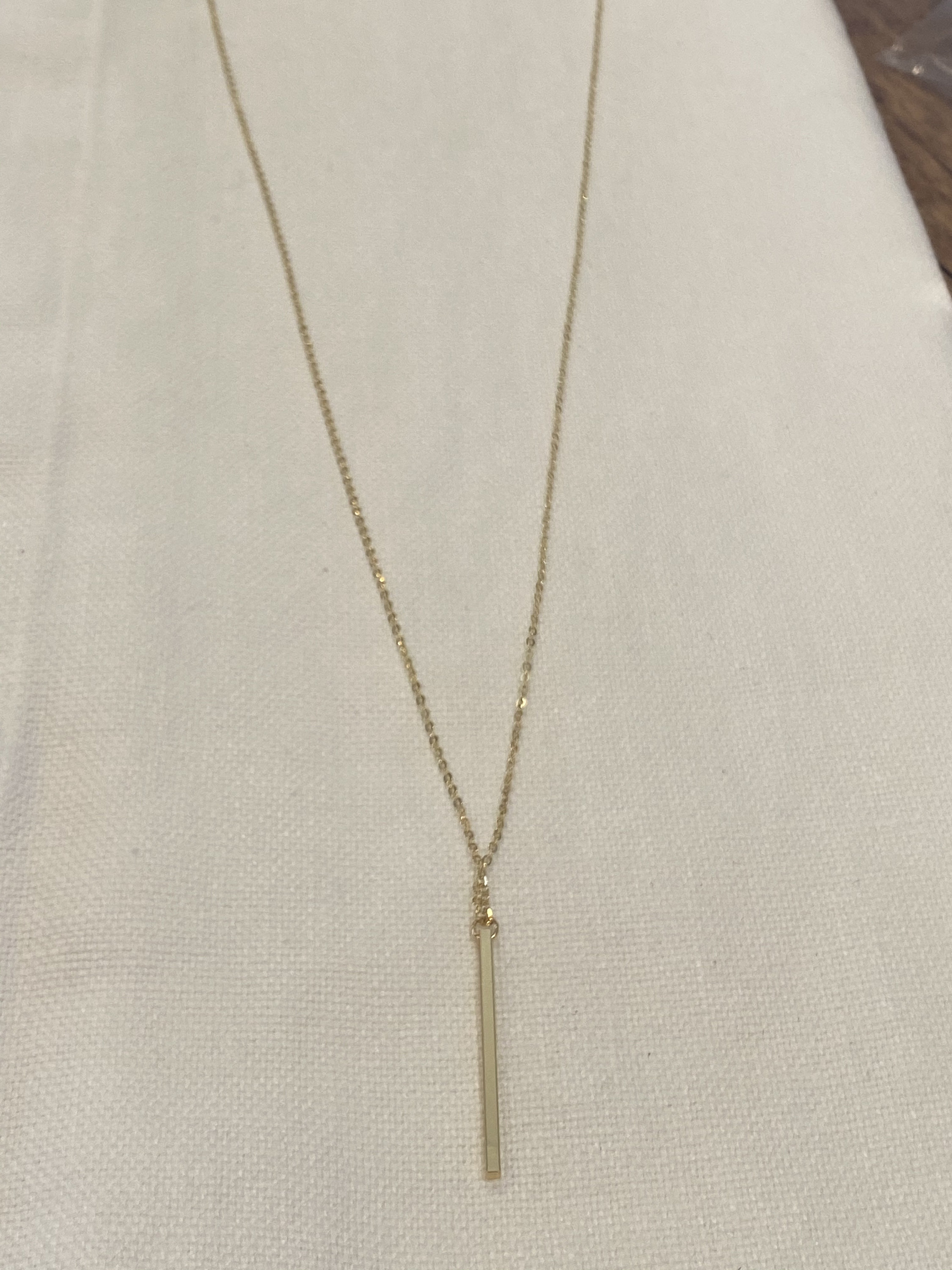 Long Vertical Gold Bar Necklace stacked necklaces boho jewelry Etsy