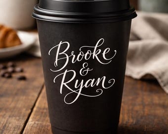 Custom Full Wrap Printed Coffee Cups, Any Design Wedding Cups