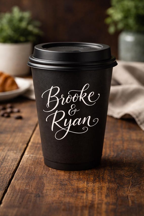 Custom Full Wrap Printed Coffee Cups, Any Design Wedding Cups