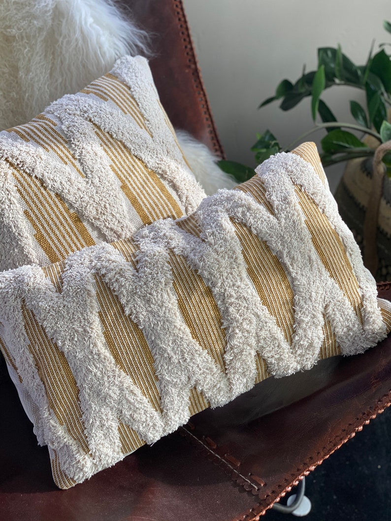 Mustard colored tufted pillow cover mustard colored throw Etsy