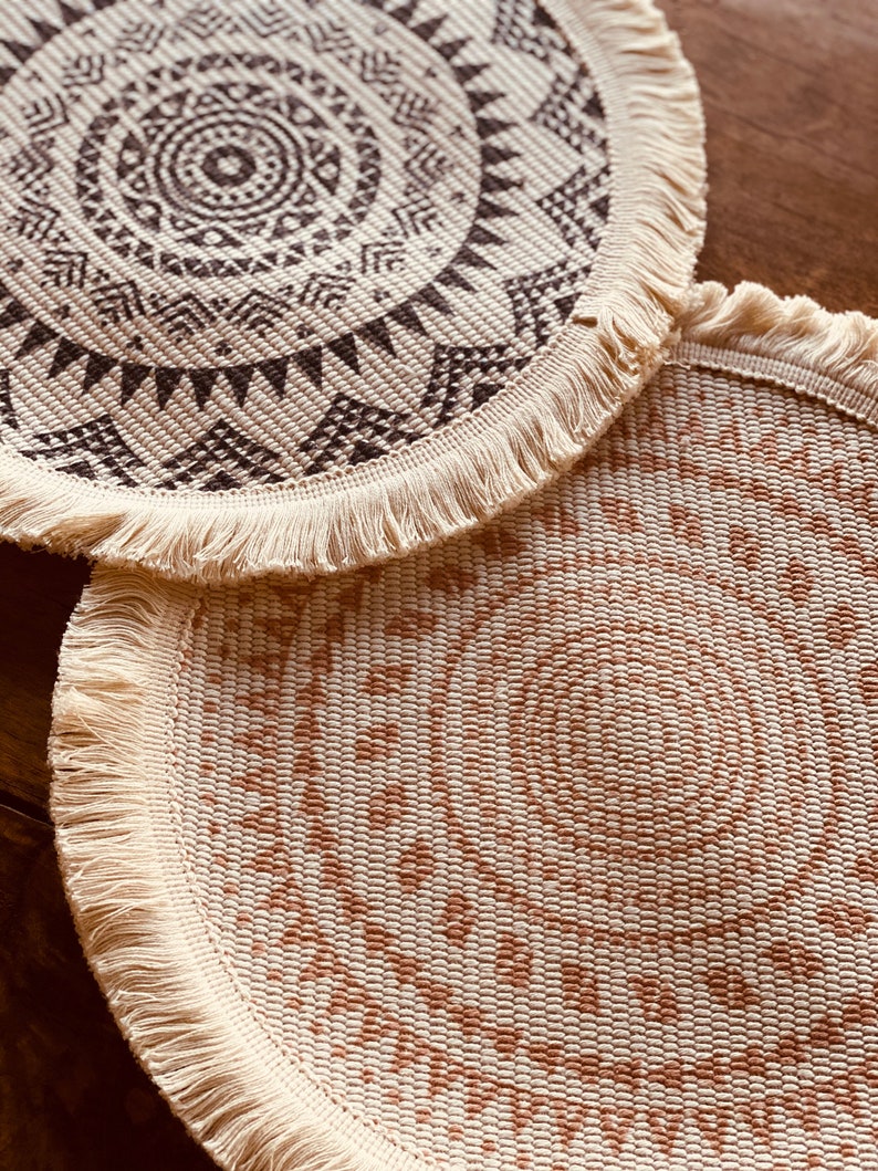 Bohemian Fringe Cotton Placemat Holiday Table Boho Home Etsy