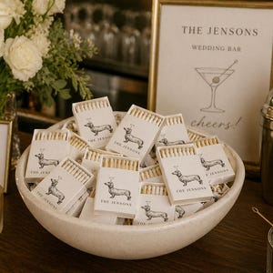 Personalisierte Haustier Skizze Streichholzschachteln: Hochzeit Hunde Geschenke, personalisierte Event Streichhölzer