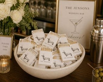 Custom Pet Sketch Matchboxes: Wedding Dog Favors, Personalized Event Matches
