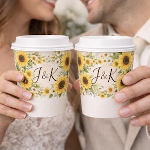 Custom Full Wrap Printed Coffee Cups, Any Design Wedding Cups image 7