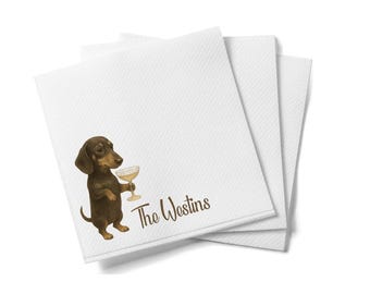 Personalized Cocktail Napkins, Custom Printed Napkins, Wedding Reception Drink Napkins, Cocktail Napkins, Dog Napkin, Pet Balancing cocktail
