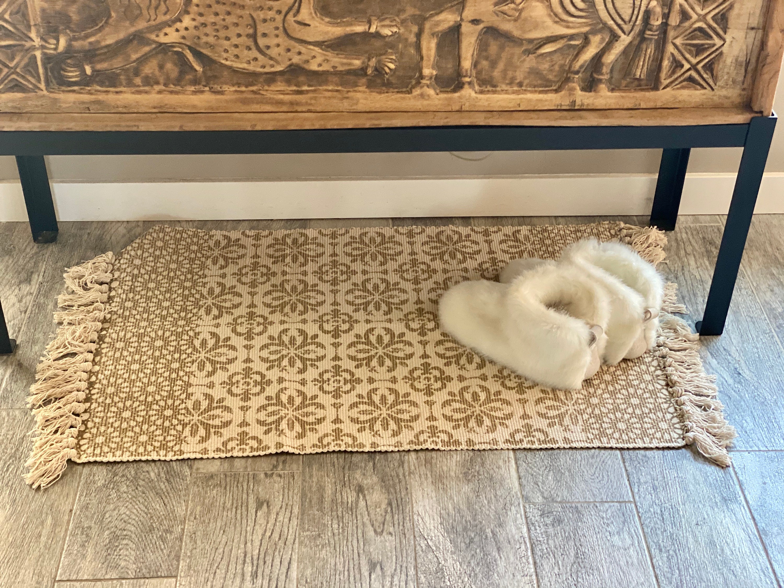 Farmhouse style small area rug bathroom rug boho style Etsy