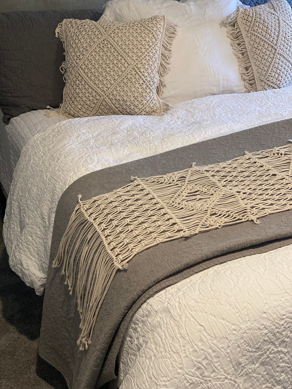 Macrame Bed Runner Macrame Table Runner Macrame Bed Runner Etsy