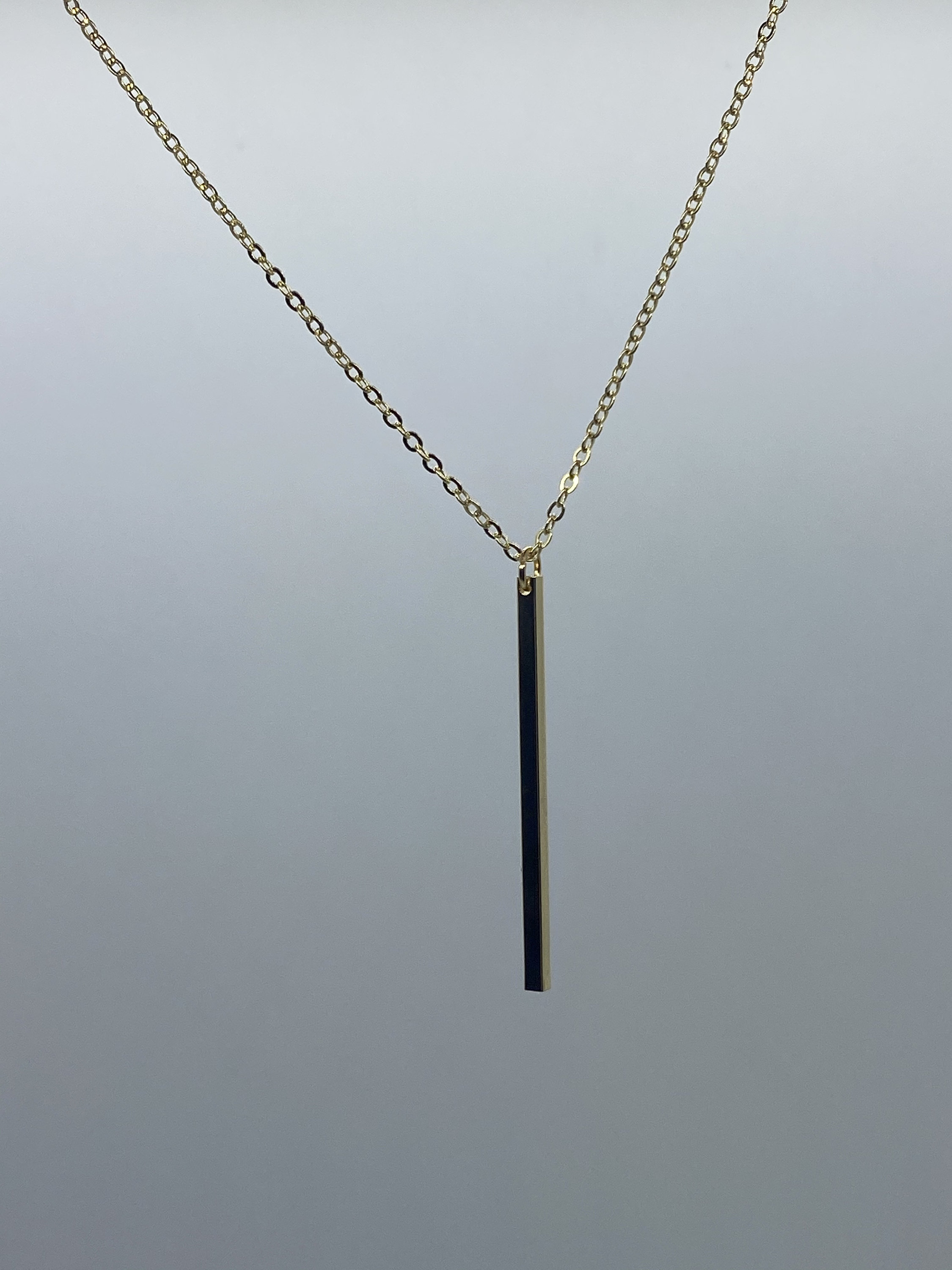 Long Vertical Gold Bar Necklace stacked necklaces boho jewelry Etsy