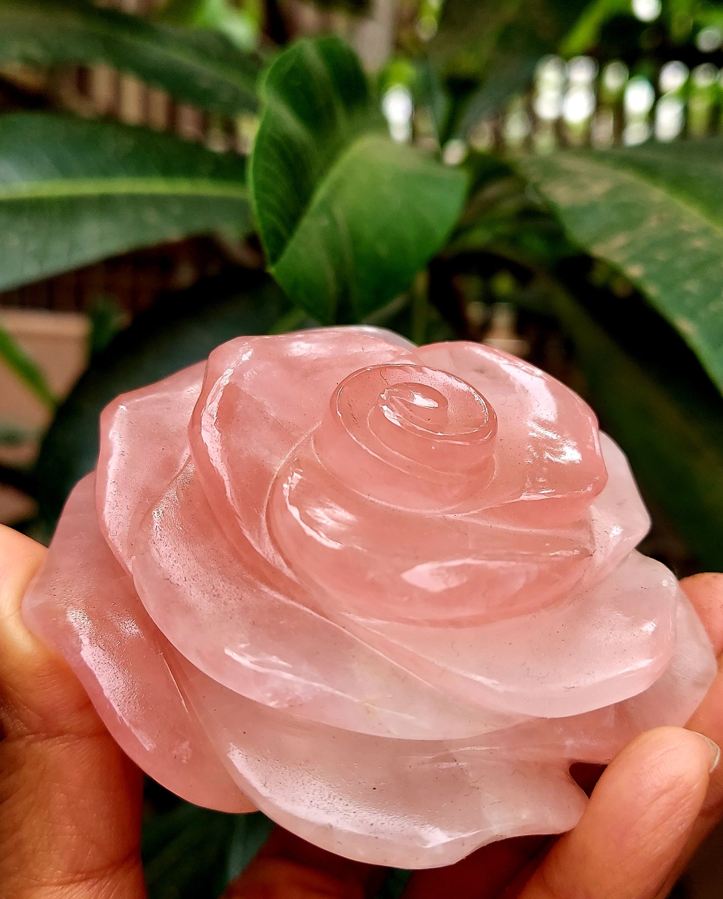 Natural Rose Quartz crystal handmade Flower for Mother's Etsy