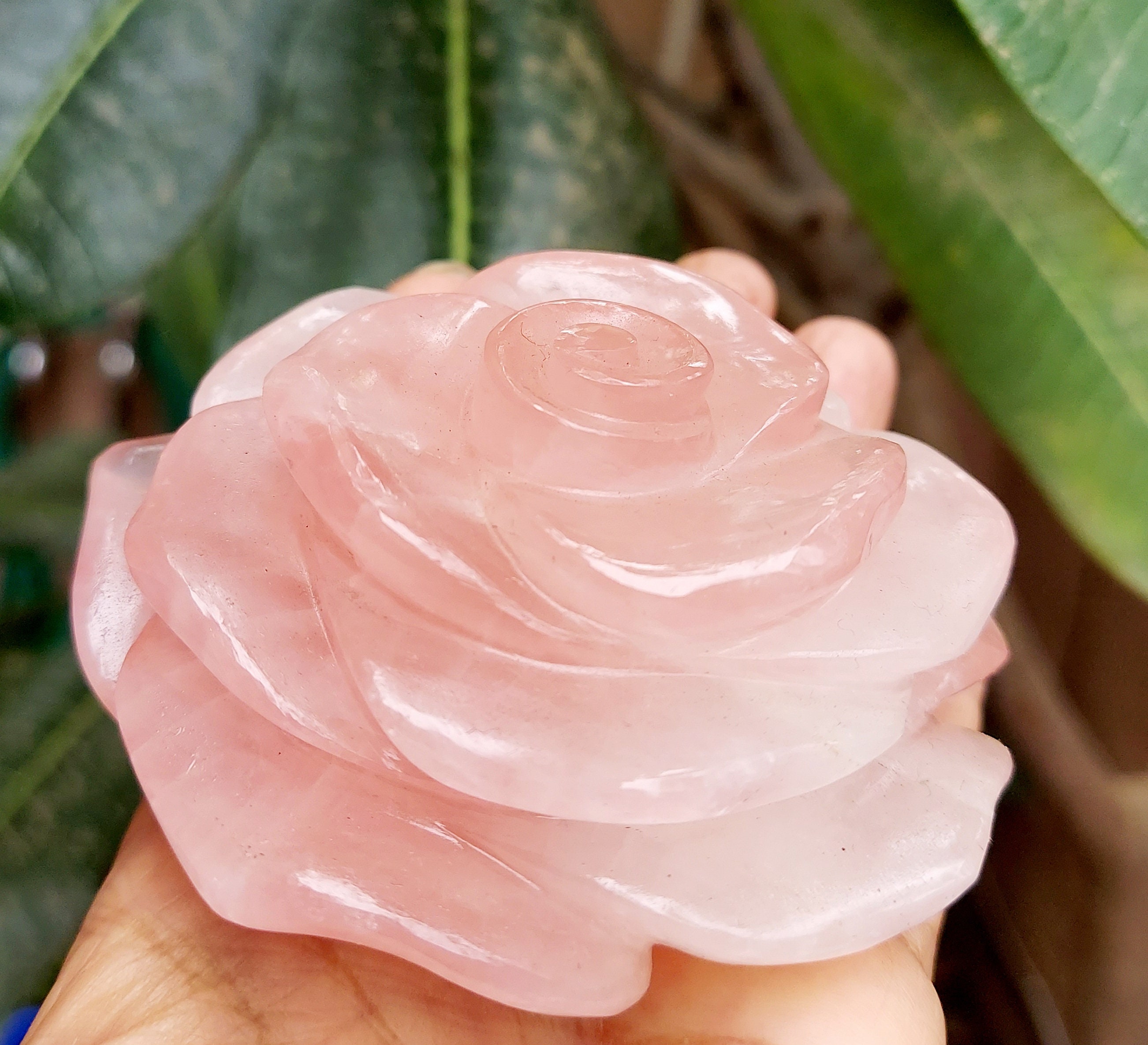 Natural Rose Quartz crystal handmade Flower for Mother's Etsy