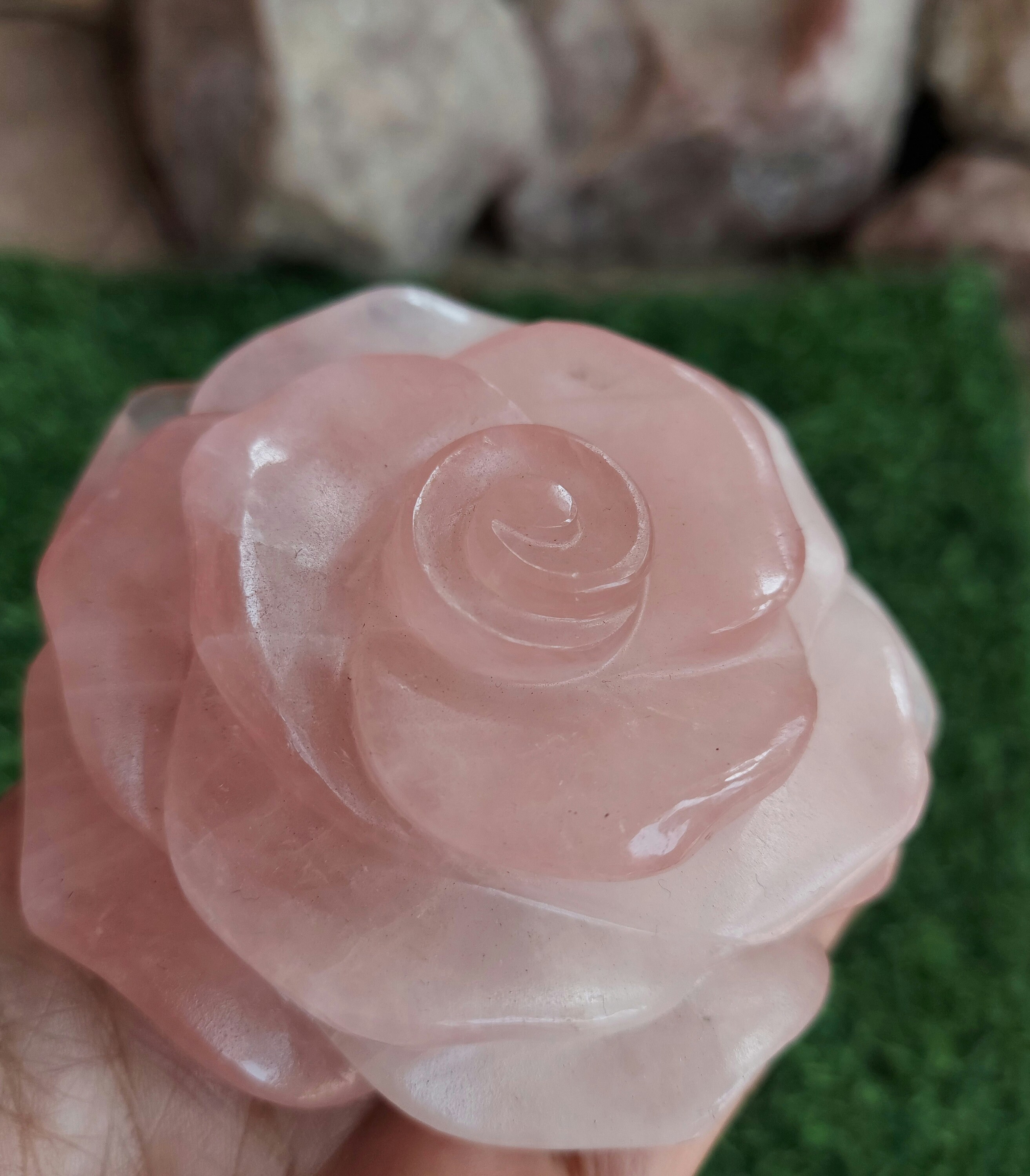 Natural Rose Quartz crystal handmade Flower for Mother's Etsy