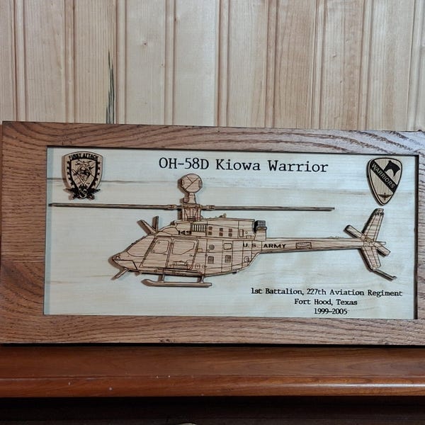 Kiowa Laser Engraving, Customizable, Framed,Military PCS Gift - Retirement - Unit Recognition