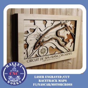 Racetrack Engraved Wall Map F1/NASCAR/Motorcross