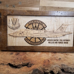 Lockheed Martin F-35 Lightning II Laser Engraving -Military Service Gift Award Military/Work Service Gift