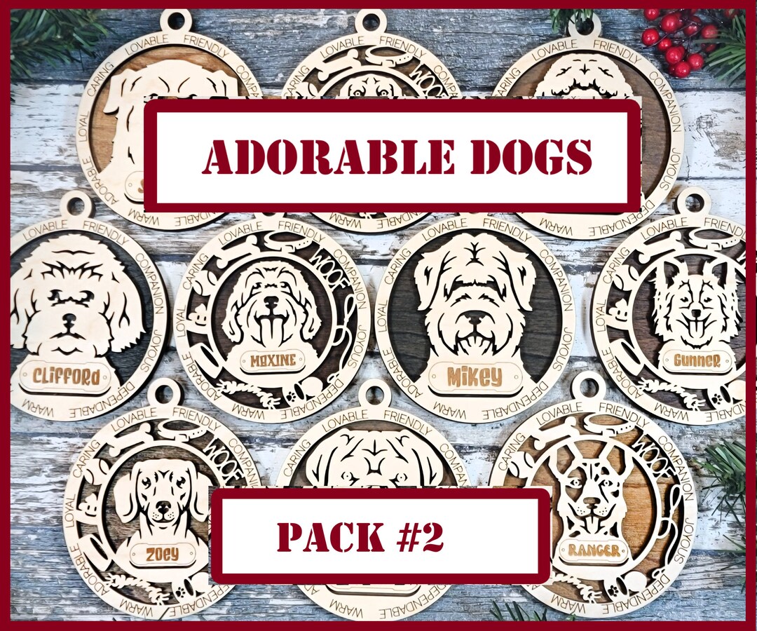 Custom Laser Cut Wood Adorable Dog Breed Ornaments Christmastree Home custom-laser-cut-wood-adorable-dog-breed-ornaments-christmastree-home