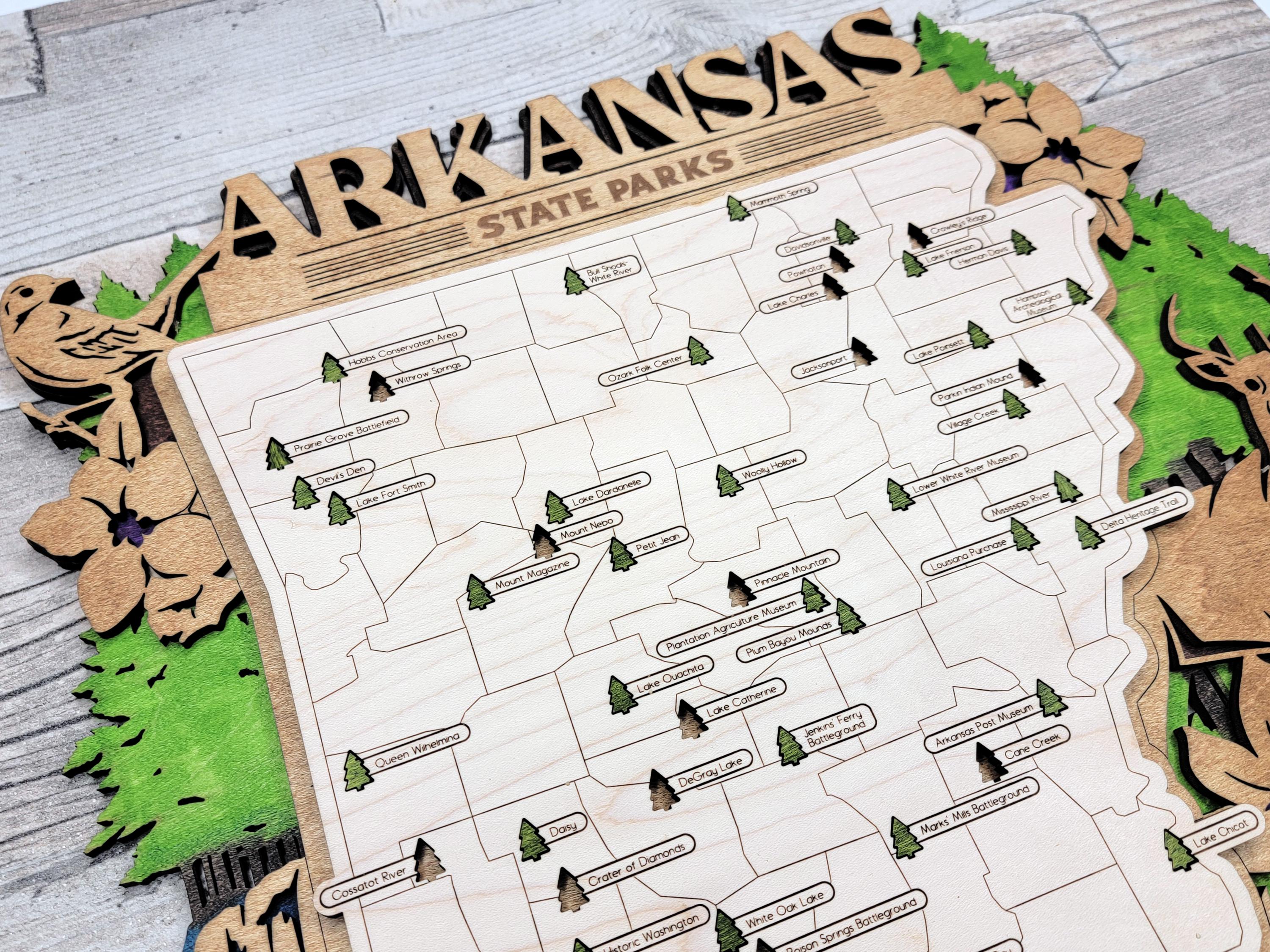 Arkansas State Park Explorer Map - Etsy