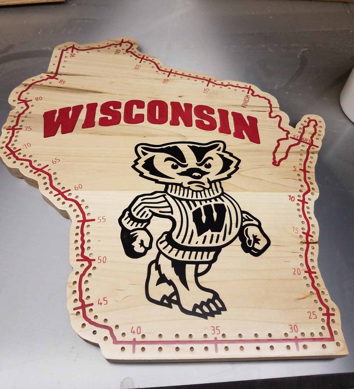 Wisconsin Badgers Cribbage BoardMade to Order Etsy
