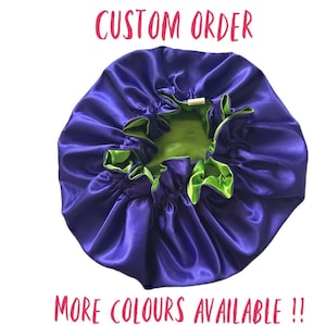 Custom Reversible Double Layer Satin Bonnet, Sleep Cap, Customizable Sleep Cap for All Hair Types, Satin Sleep Cap, Custom Colour Bonnet