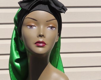 Long Satin Bonnet with Adjustable Strap | Extra Large Satin Sleep Cap | Hair Protection for Long Hair, Braids, Locs & Curls | Single Lay