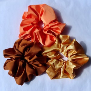 Large Silk Satin Scrunchie, Solid Color Hair Tie