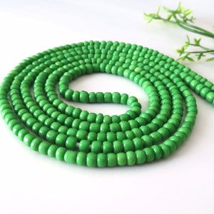 Solid Green, African Tie On Waist Beads, Belly Beads, Custom Ghana Beads For Weight Loss, Plus Size Thread Stomach Chain Beads, Body Jewelry