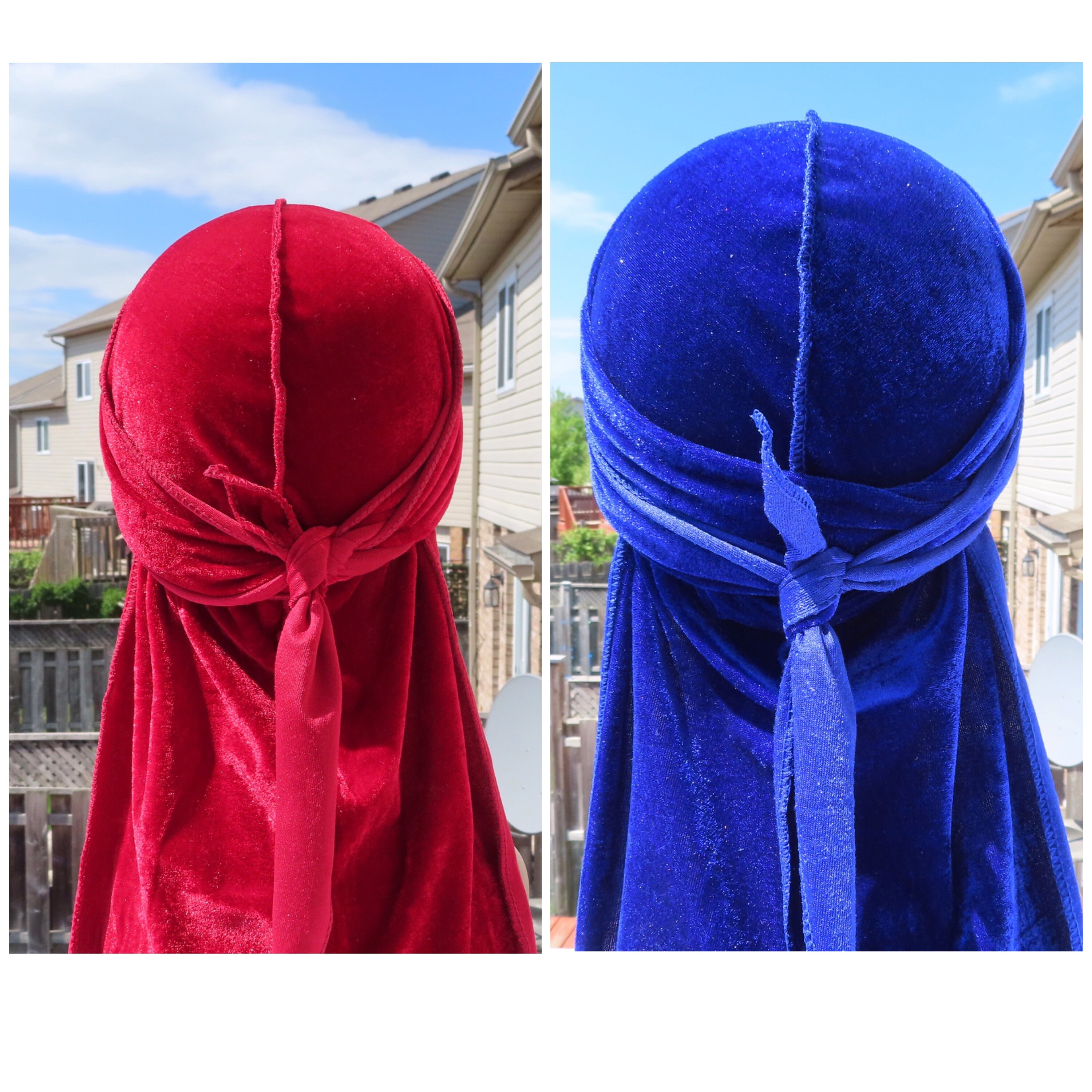 Do Rag For Men 2pcs Velvet Durag For Men Women, Long Tail Durag Headwraps Cap Du Rags Men