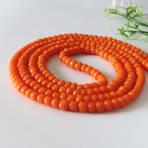 Solid Orange, African Tie On Waist Beads, Belly Beads, Custom Beads For Weight Loss, Plus Size Thread Stomach Chain Beads, Body Jewelry