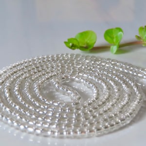 Clear, African Tie On Waist Beads, Ghana Belly Beads, Custom Beads For Weight Loss, Plus Size Thread Stomach Chain Beads, Body Jewelry