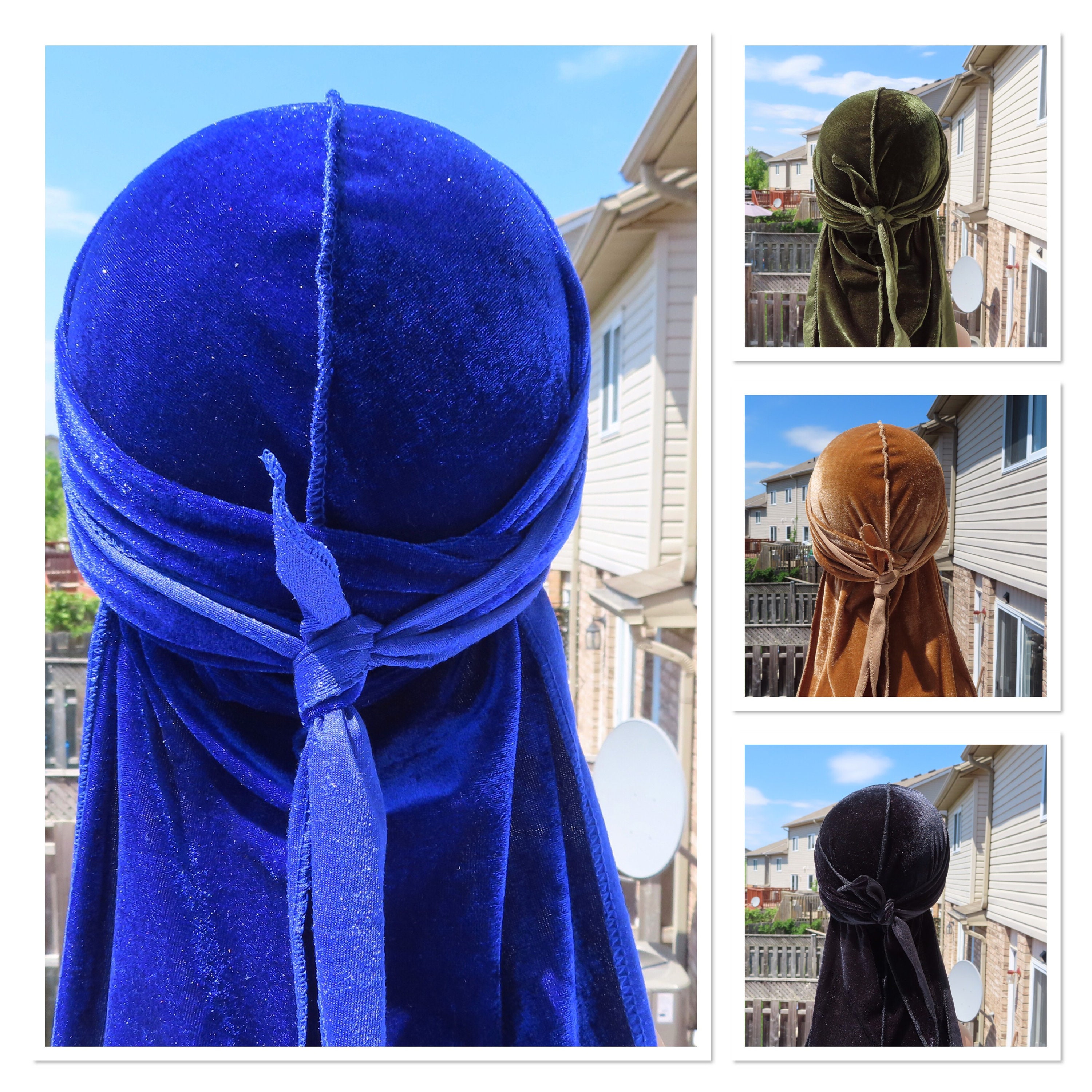 Velvet Silky Durag Hat Cap Unisex Women Premium Designer Doo Rag Wave UK**