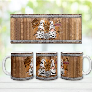 Gnome Halloween Mug, Halloween Vibes Mug, 110z Mug PNG Mug Templates Mug Press Designs Wrap Template Sublimation PNG Digital Download Only.