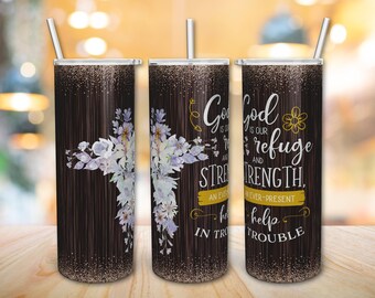 Faith Bible Verse Tumbler, Christian Tumbler Designs, Bible Verse Tumbler Wrap, Inspirational Tumbler Design, Skinny Tumbler Design PNG.