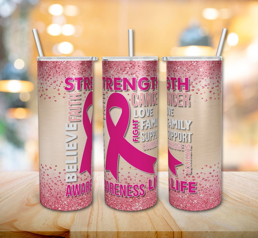 Afro Breast Cancer Awareness Dashiki Skinny Tumbler Glamorous Pink LT7 main image 0