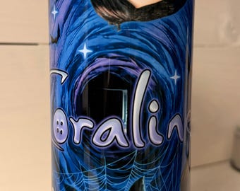Skinny Tumbler, 20 oz, Coraline Characters, Horror