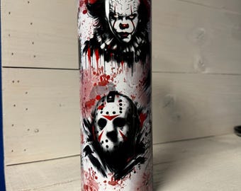 Guys Horror Movie Characters 20oz Skinny Tumbler