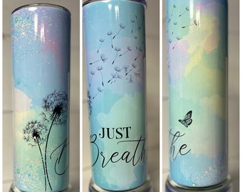 Just Breathe 20oz Skinny Tumbler