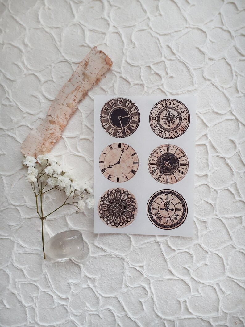 Large Vintage Clocks Points Sticker Journal Sticker - Etsy