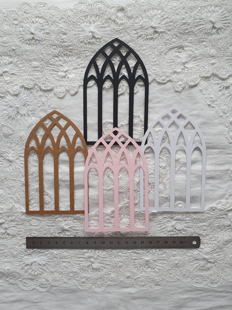 Window Paper Cutouts Arched Window Set / Punched Out Paper - Etsy