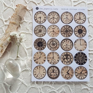 Relojes Vintage Medianos | Pegatinas Puntos | Pegatinas para diarios | pegatina de puntos