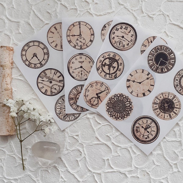 Large Vintage Clocks | Punkte Sticker | Journal Sticker | Punkte Aufkleber