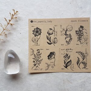 Fiori scuri / Adesivi / Carta Kraft