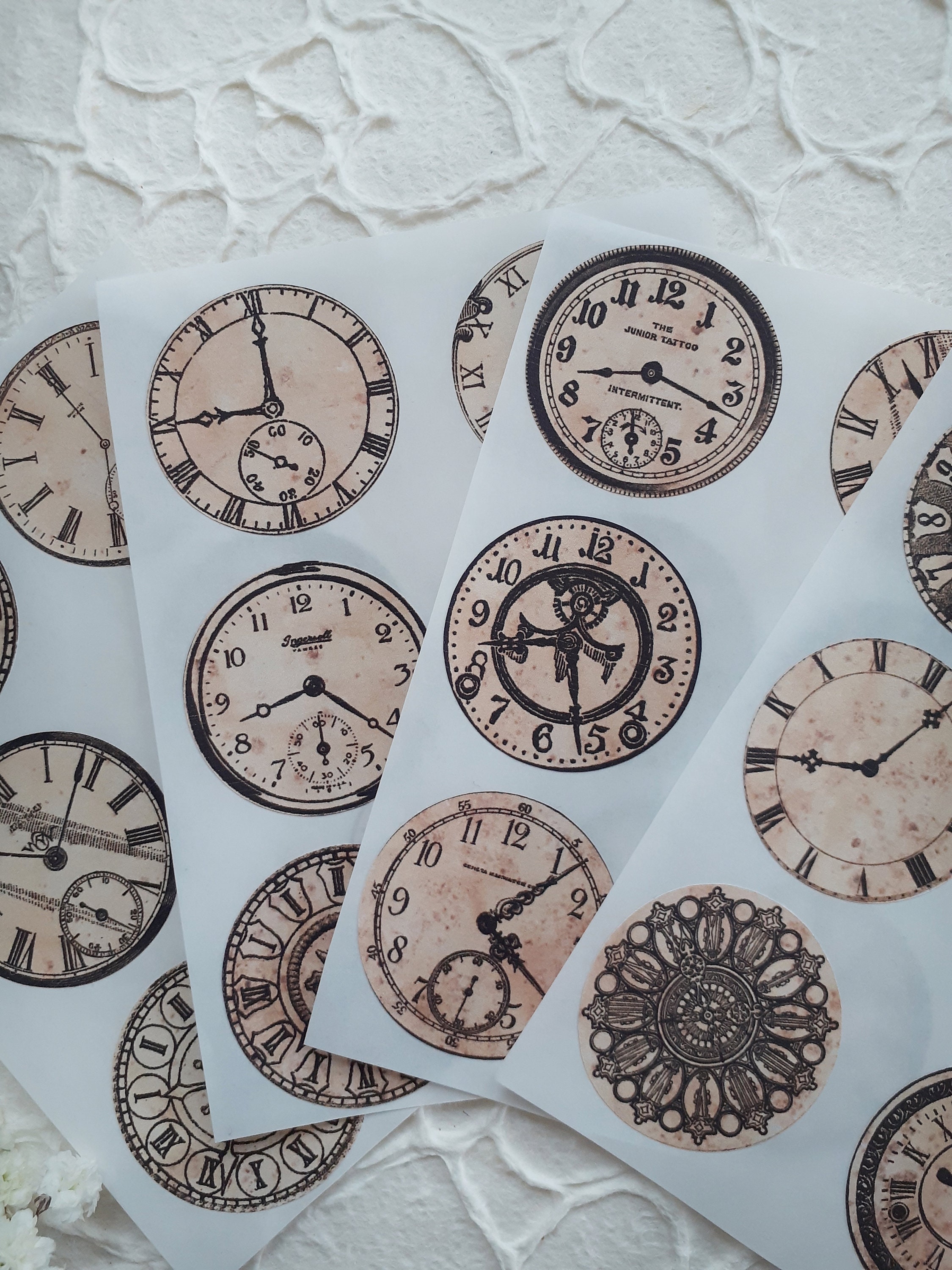 Large Vintage Clocks Points Sticker Journal Sticker - Etsy