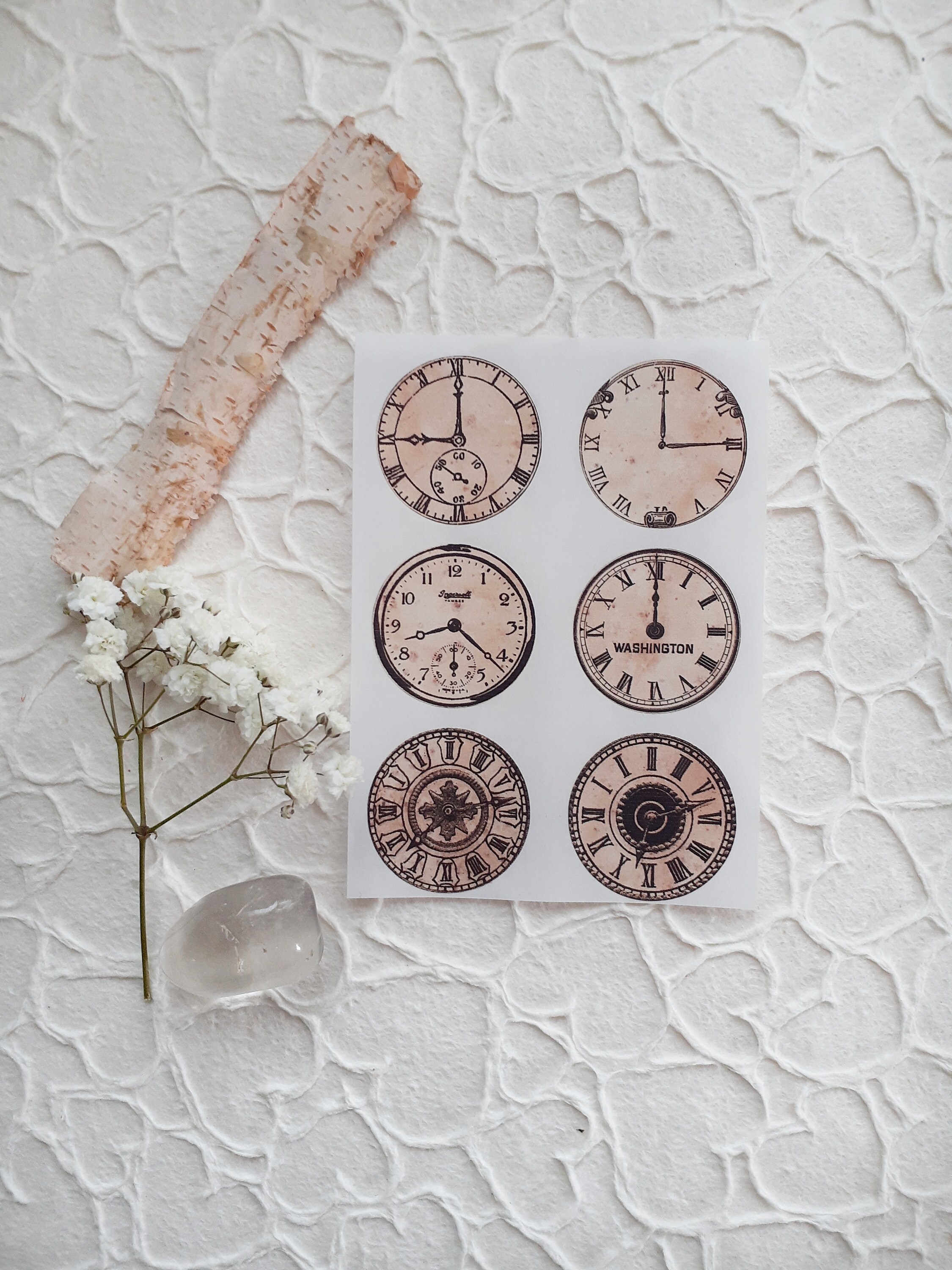 Large Vintage Clocks Points Sticker Journal Sticker - Etsy