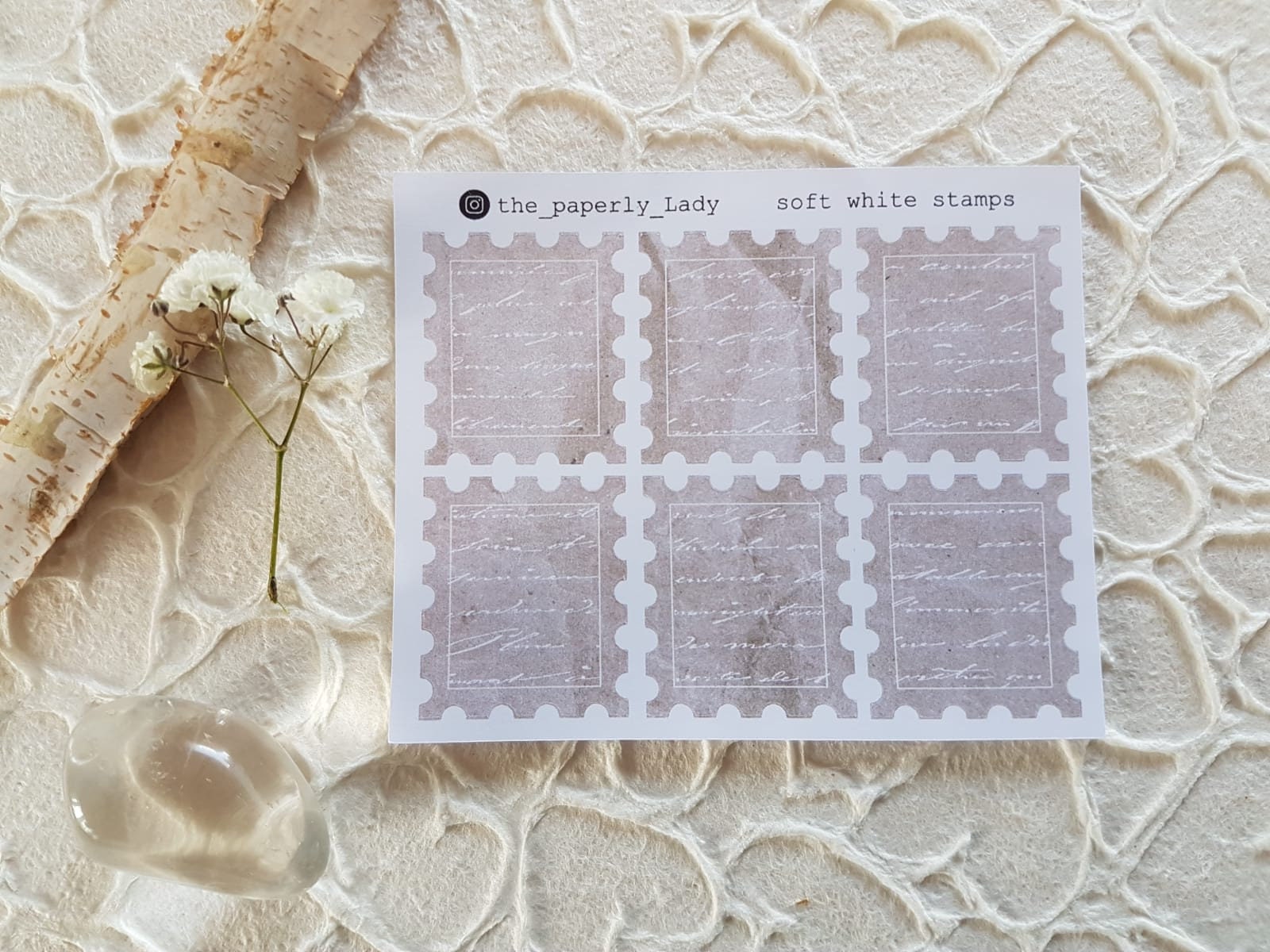 Soft White Stamps Briefmarken Sticker Journal Sticker - Etsy 日本