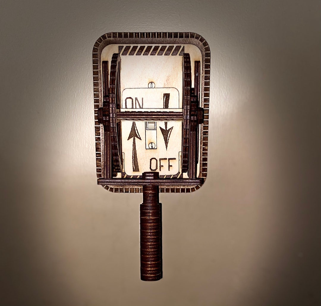 Wooden Steampunk Light Switch Unique Gift Industrial Light Etsy