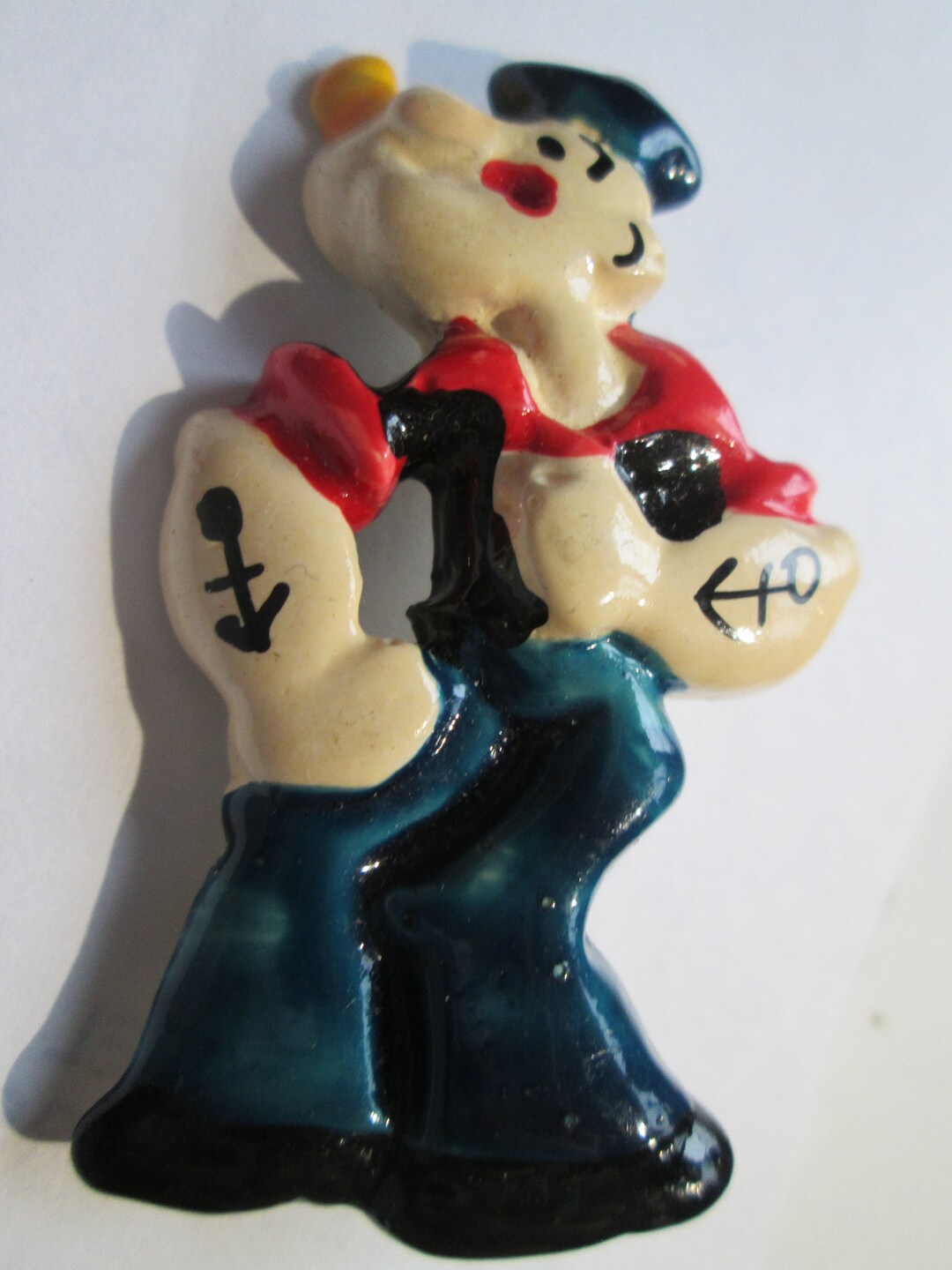 1980s Plastic Popeye Pin Brooch Etsy