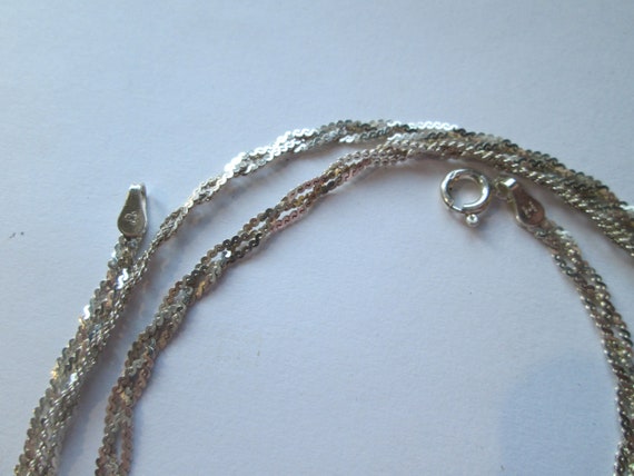 Vintage Sterling Braided Chain Necklace - image 1