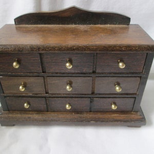Vintage Dollhouse Miniature Dresser 3 drawer Wood